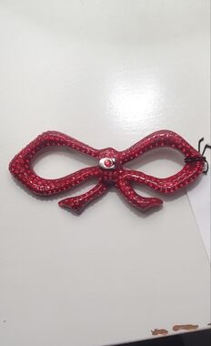 Coach Red Crystal Bow Hair Clip